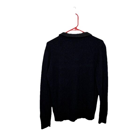 Untuckit Sweater  Belguardo Navy Blue 1/4 Zip Merino Wool Pullover Size Medium - Picture 3 of 5